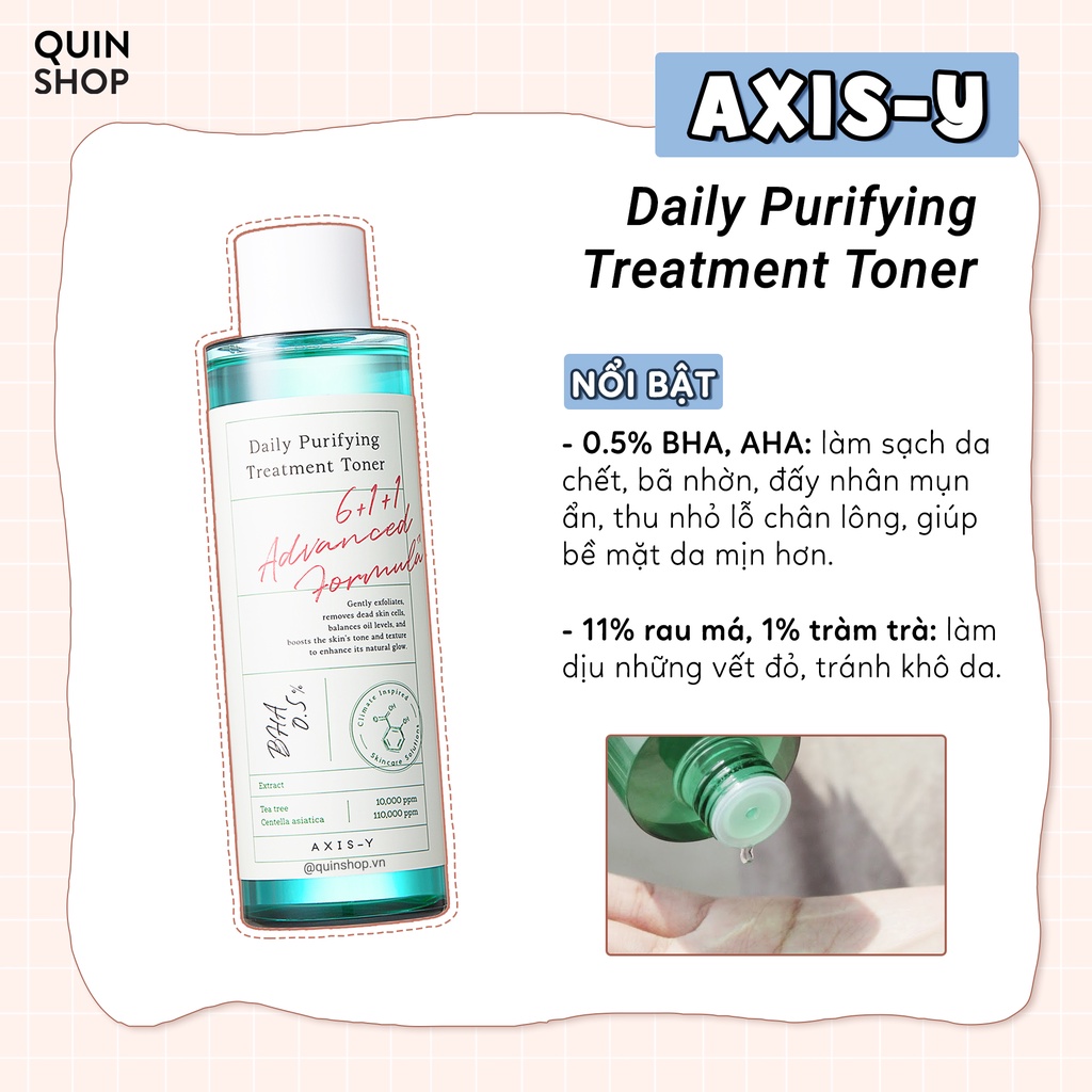 Nước Hoa Hồng Làm Giảm Mụn AXIS-Y Daily Purifying Treatment Toner