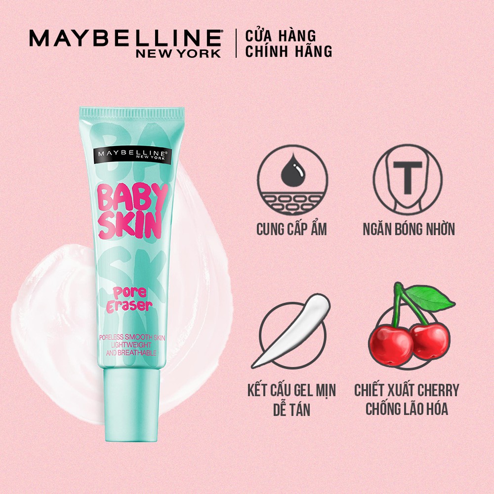 [Bộ trang điểm] Kem nền kiềm dầu chống nắng Fit Me 30ml + Kem lót mịn da Baby Skin 22ml Maybelline New York