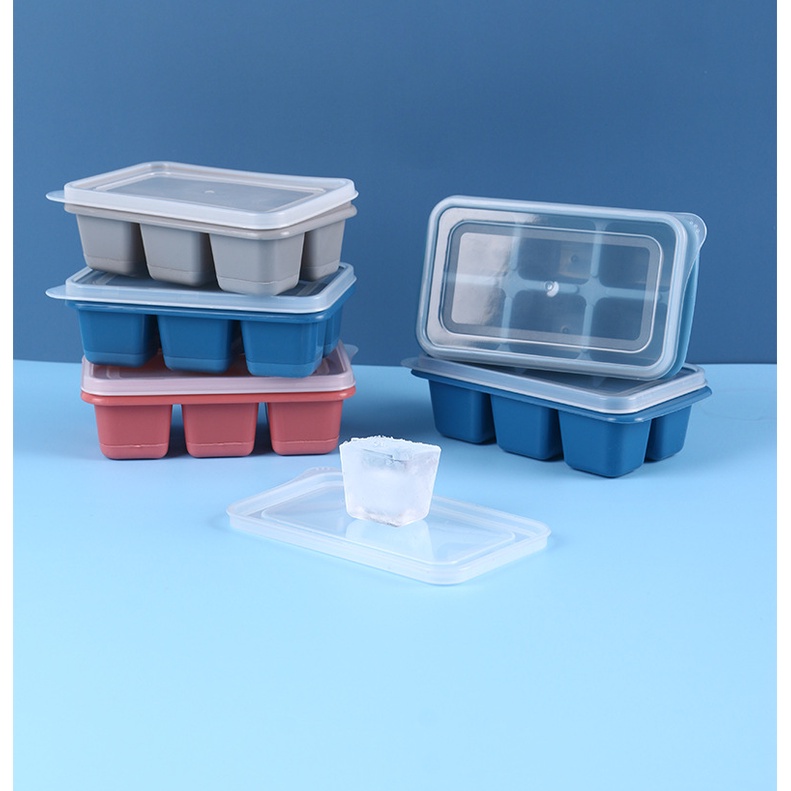 Khay silicone làm đá viên nhanh chóng có nắp đậy tiện lợi