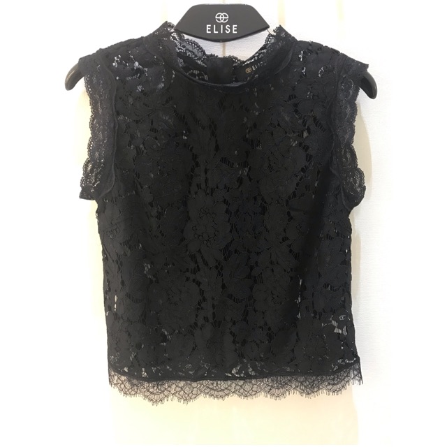 Áo ren đen Elise size L newtag