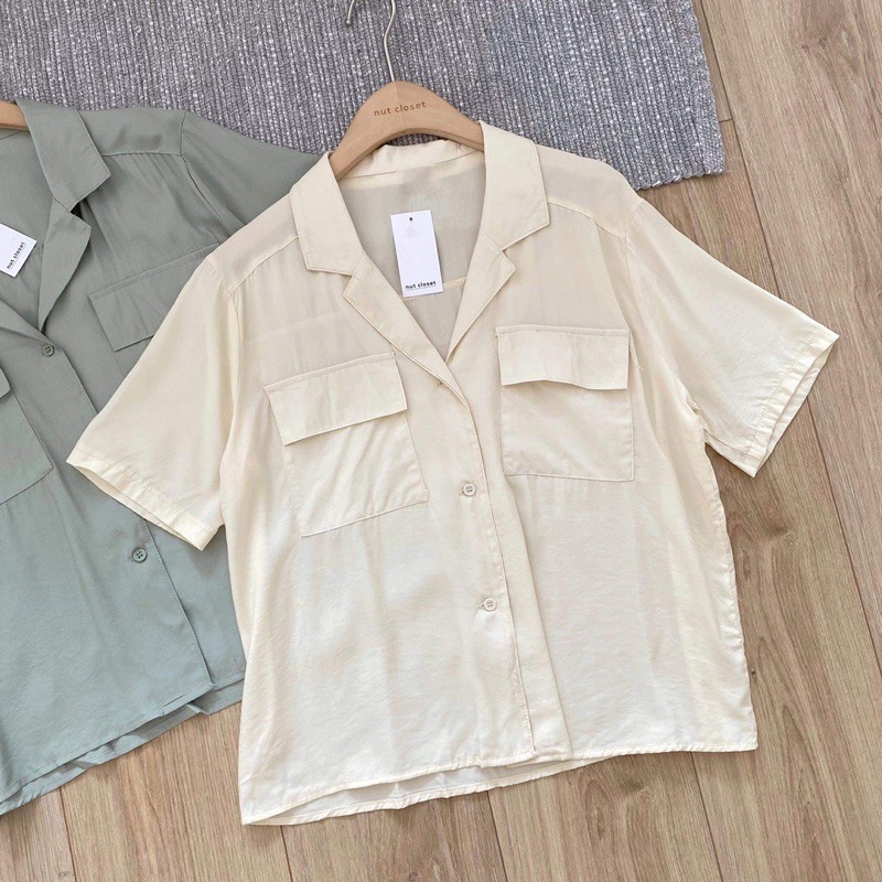 A0146_Áo sơ mi cộc tay 2 túi | BigBuy360 - bigbuy360.vn