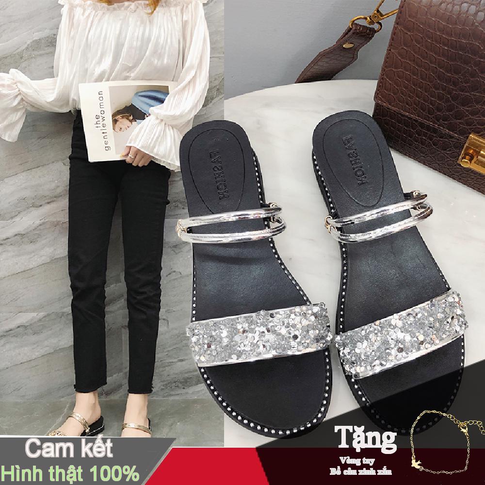 sandal dép thời trang đơn giản chống trượt nữ - Tặng Vòng Tay Xinh Xắn Hình Chim Câu M1266014