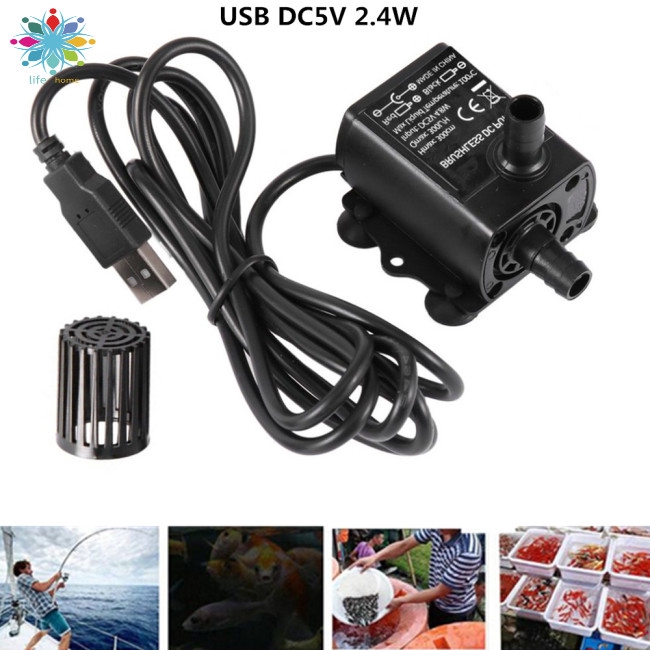 Máy bơm nước USB DC5V 2.4w cho đài phun ngoài trời