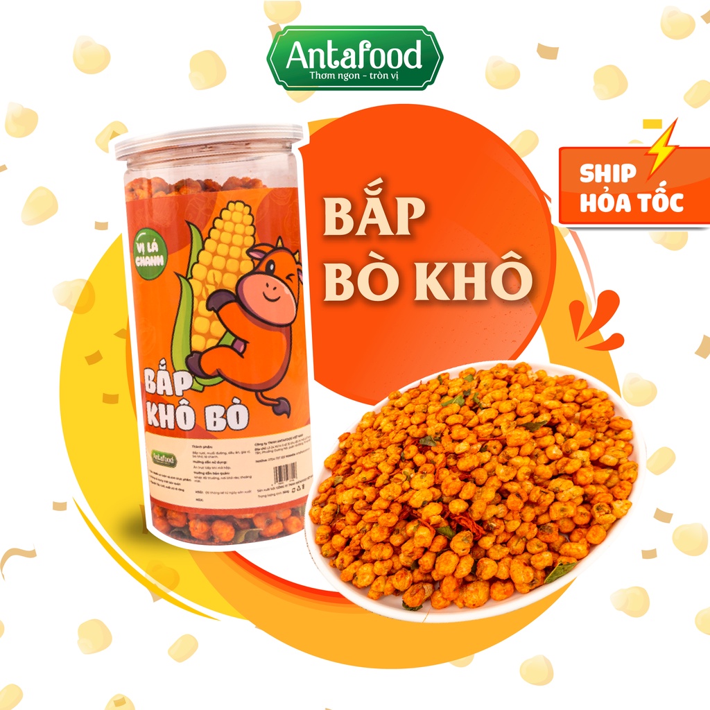 Bắp bò lá chanh Antafood lọ 300gr, ngô sấy khô bò lá chanh