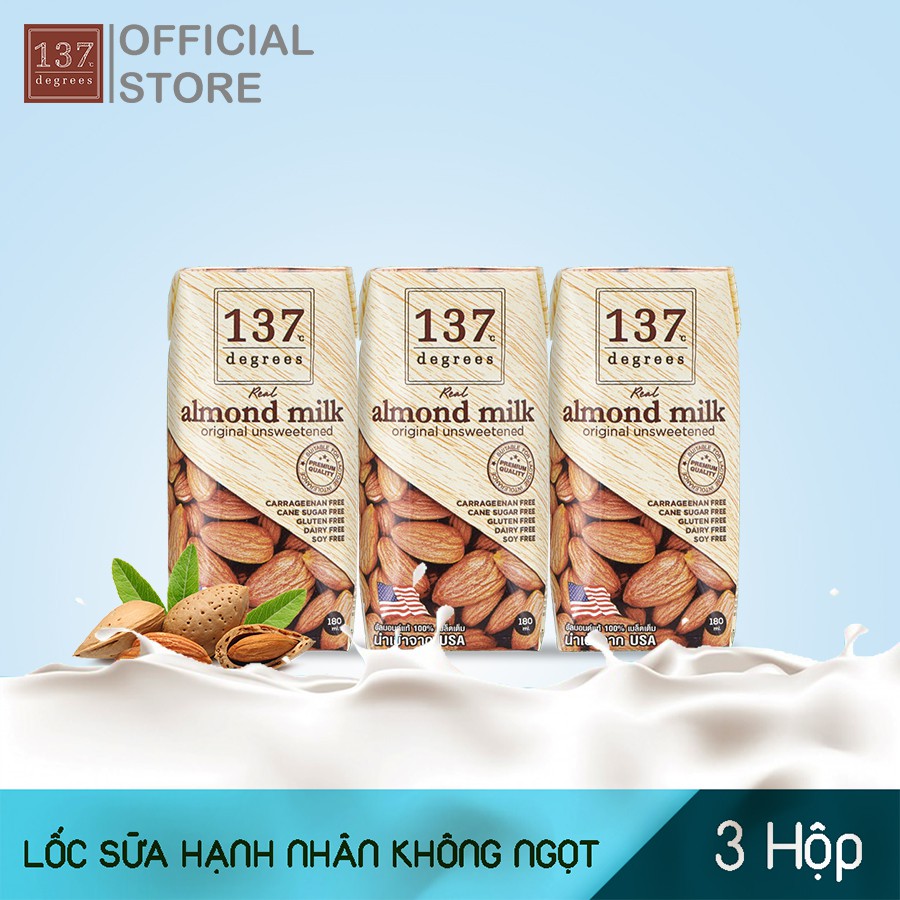 Sữa hạt 137 Degrees mix 5 vị tự chọn - Lốc 3 hộp 180ml