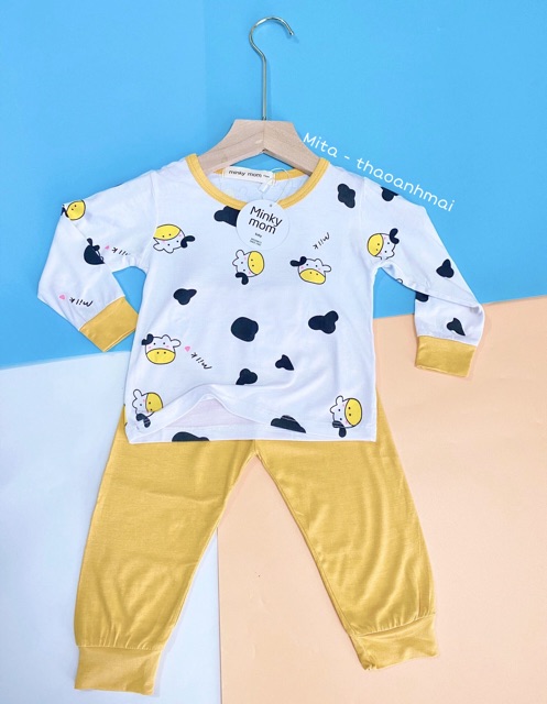 Bộ dài tay cho bé - Minky mom in hoạ tiết SIÊU YÊU SIÊU MỀM MÁT, thấm hút mồ hôi tốt - quần áp trẻ em