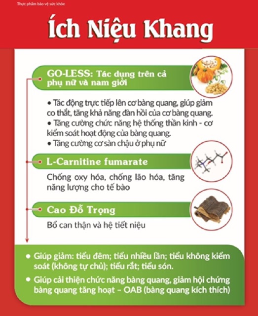 Ích Niệu Khang - Viên uống hỗ trợ giảm tiểu đêm, tiểu nhiều lần, tiểu són, tiểu không tự chủ
