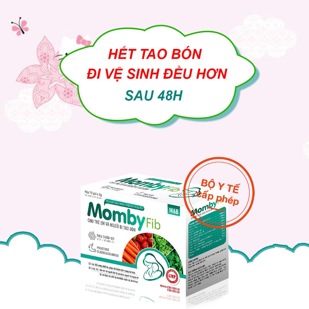 Cốm vi sinh Momby Fib Xanh nhuận tràng giúp bé tiêu hoá tốt, bổ sung chất xơ và vitamin cho bé, men vi sinh
