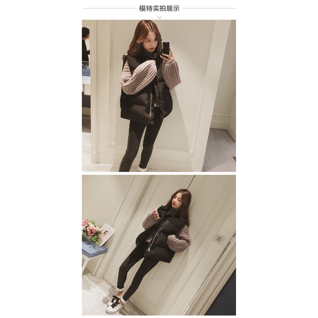 Áo khoác phao không tay dáng rộng thời trang mùa đông dành cho nữ | BigBuy360 - bigbuy360.vn