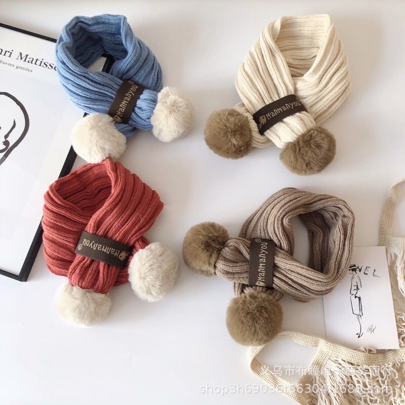 Ảnh thật - Set mũ khăn len dầy dặn ấm áp dành cho bé trai bé gái mùa đông mã T15