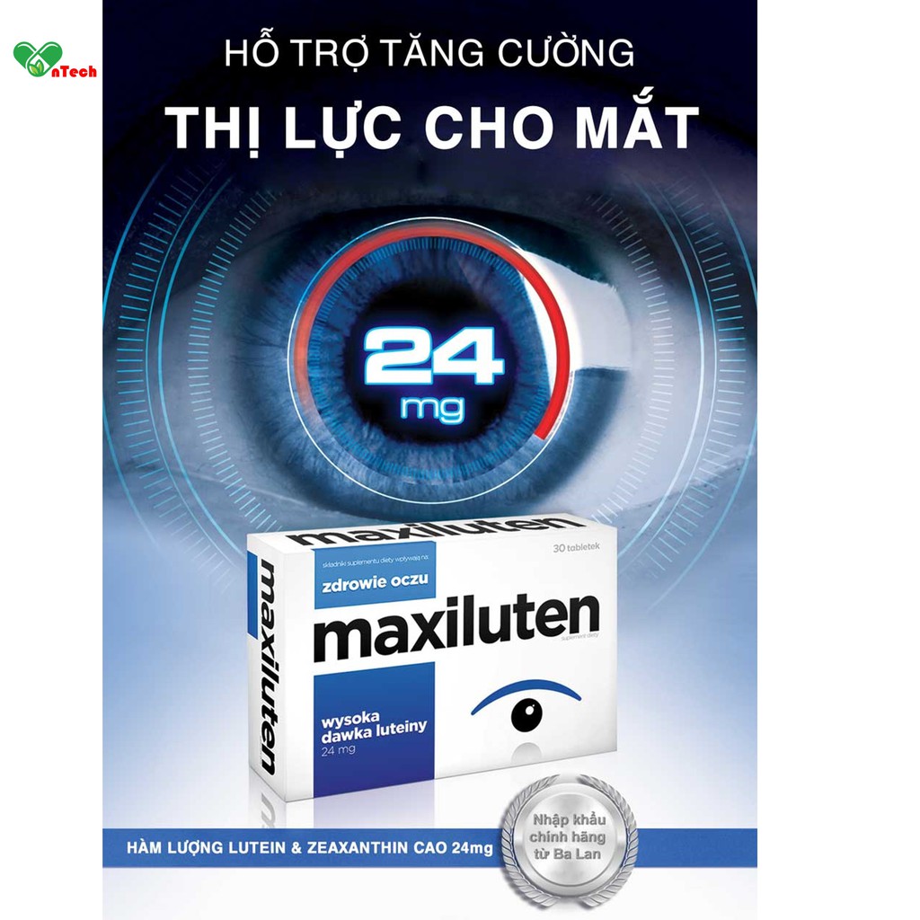 Viên uống bổ mắt AFLOFARM MAXILUTEN tăng cường thị lực cải thiện tình trạng mỏi mắt mờ khô mắt hộp 30 viên