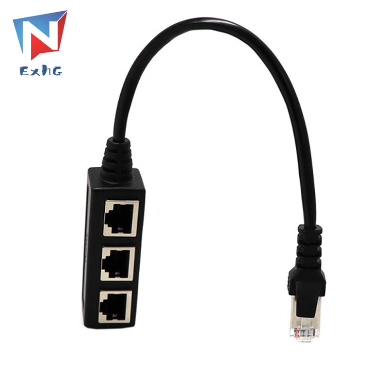 Thiết bị chia dây cáp dạng chữ Y RJ45 gồm 3 cổng CAT 5/CAT 6 LAN | BigBuy360 - bigbuy360.vn