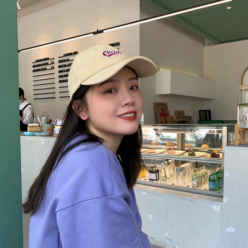 Mũ bóng chày 19121 thêu chữ mềm mại phong cách Hàn Quốc mùa xuân hè chống nắng cho nam nữ