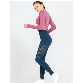 Set đồ bộ thể thao tay dài vải dệt kim , set đồ bộ tập gym yoga thể thao yoga thời trang 2020 y006 yumfitness