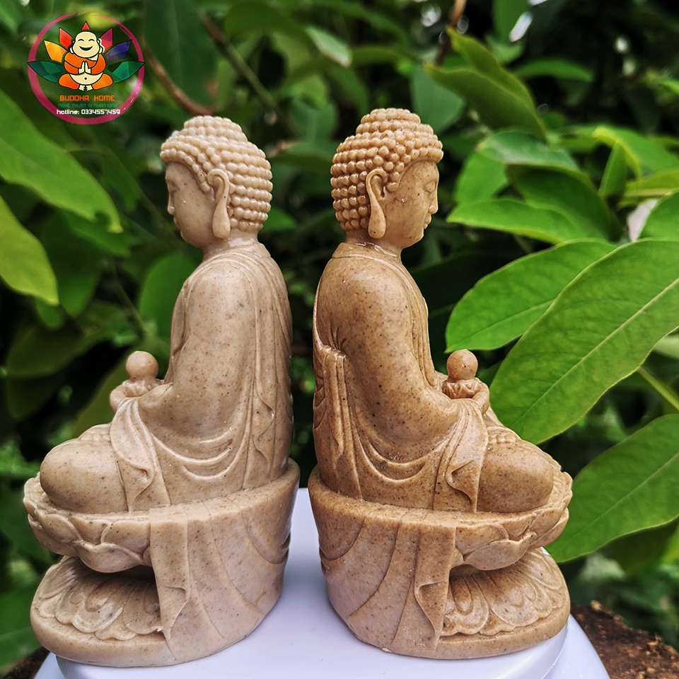 ☘️☘️ Tượng Đá Phật Thích Ca Phong Thủy - Màu Đá  - Cao 11cm