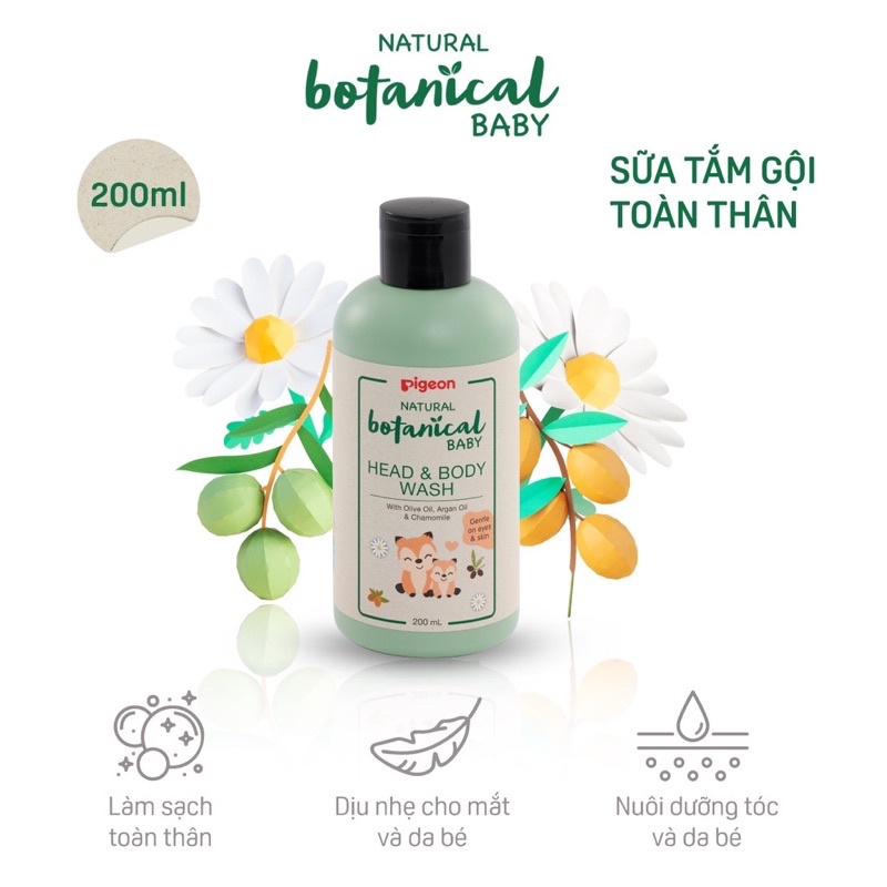 Sữa tắm gội toàn thân Pigeon Natural Botanical 200ml / 500ml