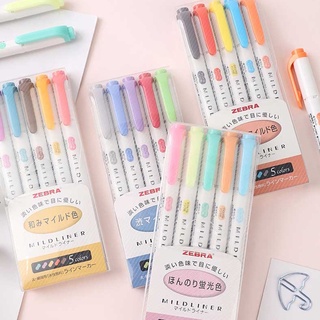 Set 5 bút dạ quang Zebra Mildliner