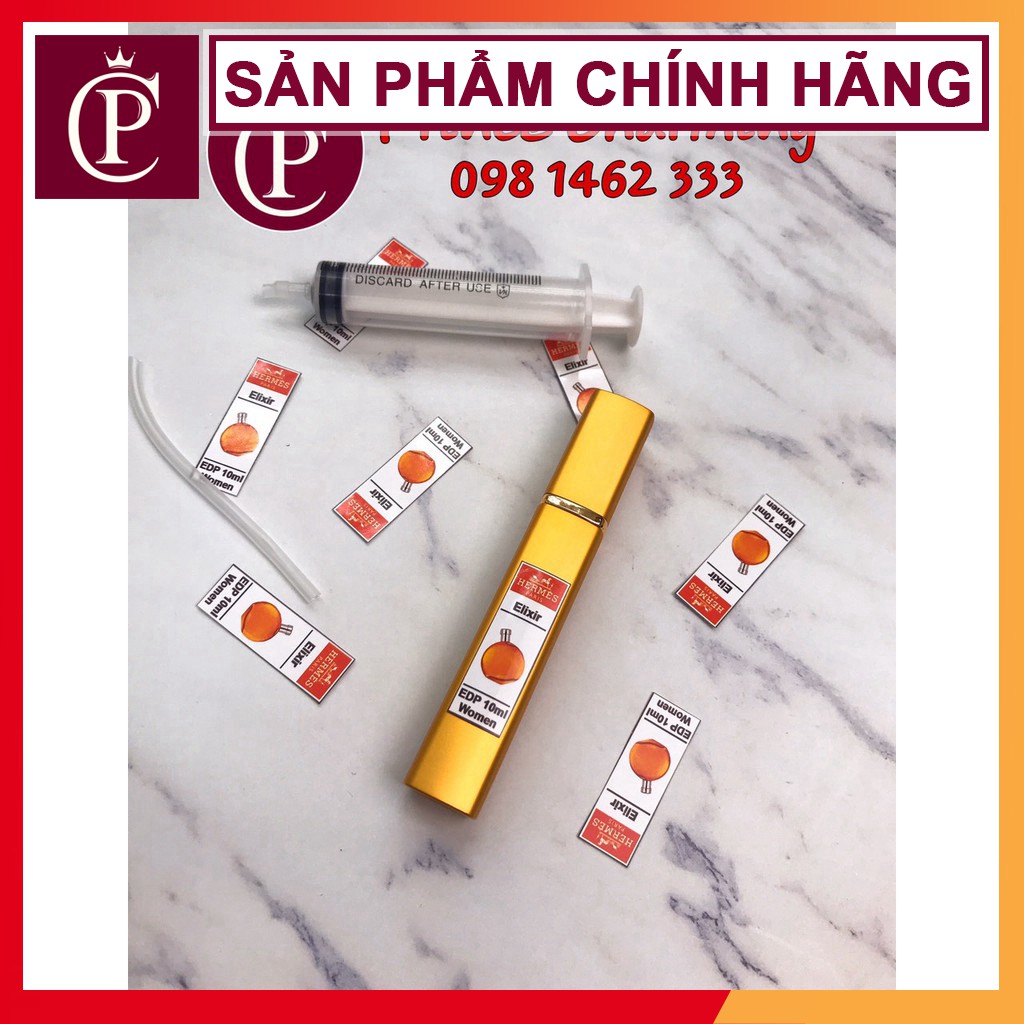 Combo Lọ + bộ chiết nước hoa: lọ chiết + Xi lanh Chiết + Tem dán (Ống chiết nước hoa 2 lớp cao cấp)