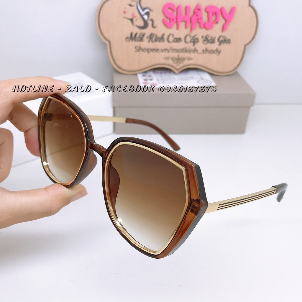 Mắt Kính Nữ Cao Cấp Màu Nâu Viền Kim Loại Full Box | BigBuy360 - bigbuy360.vn