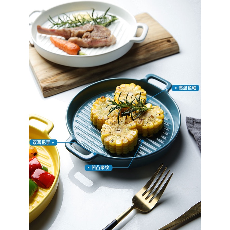 Đĩa Sứ Tròn Đựng Thức Ăn Phong Cách Bắc Âu | BigBuy360 - bigbuy360.vn