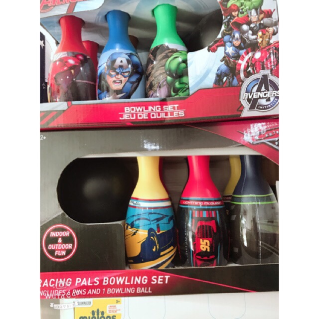Set bowling Disney xách Mỹ nv siêu anh hùng, minion, xe hơi
