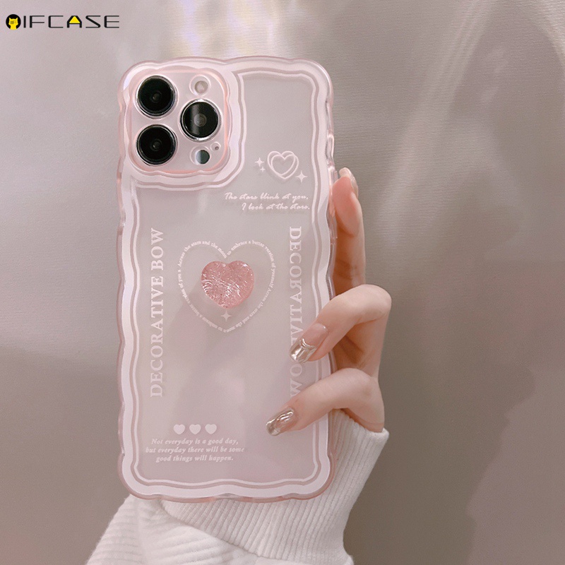Ốp Điện Thoại Mềm Trong Suốt Chống Sốc Họa Tiết Trái Tim Cho iPhone 13 12 11 Pro Max XS Max XR X 7 8 Plus
