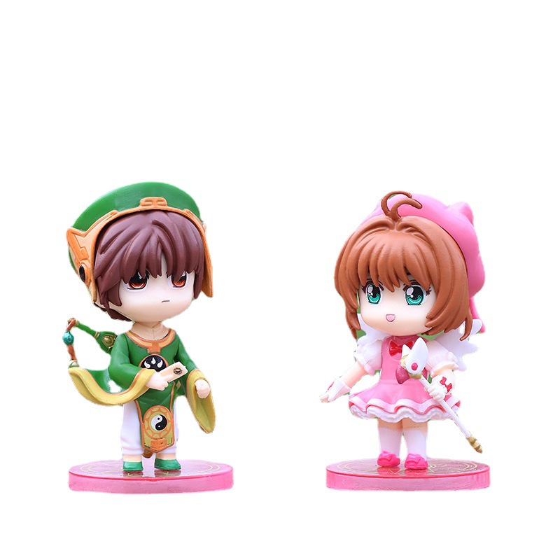 Bộ 6 Mô Hình Nhân Vật Sakura Daidouji Tomoyo Li Syaoran Kero-Chan Mini Dễ Thương