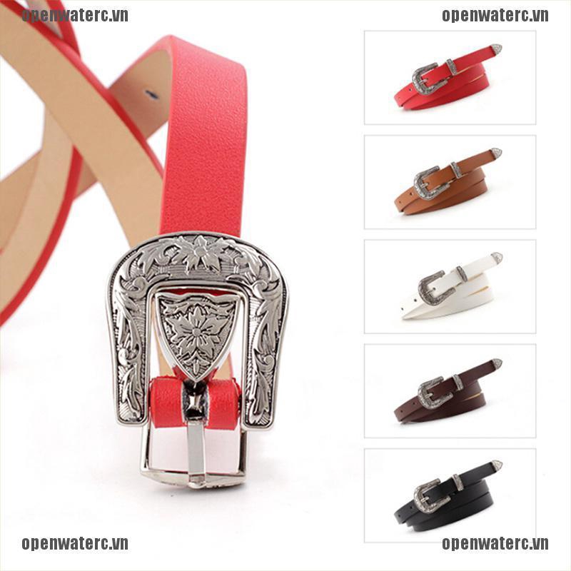 Thắt Lưng Da Bản Nhỏ Phong Cách Boho Cổ Điển Cho Nữ