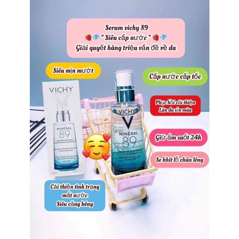 Tinh chất Vichy Mineral 89 serum phục hồi dưỡng ẩm căng bóng bảo vệ da 50ml