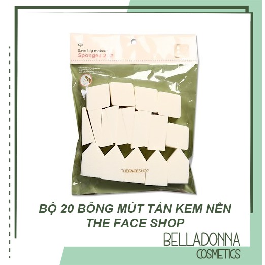 Bộ 20 Bông Mút Đánh Kem Nền The Face Shop Daily Beauty Tools Save Big Makeup Sponges 20P