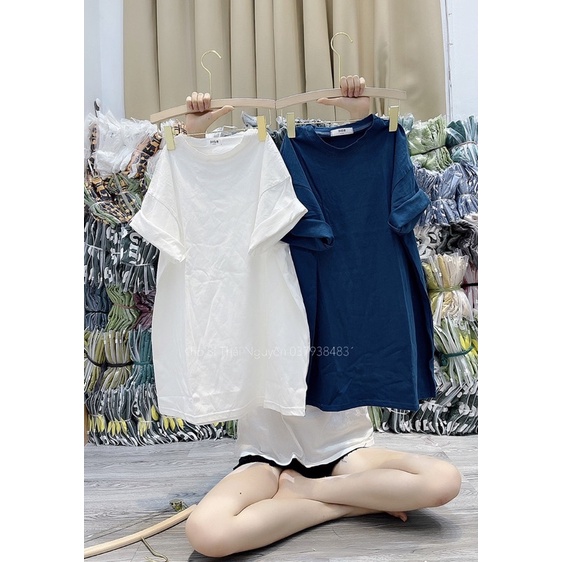 Áo phông trơn chất cotton khô tay lỡ form rộng