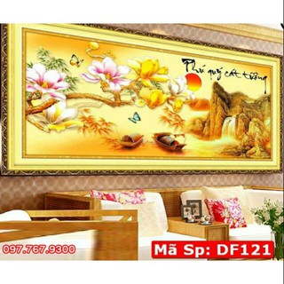 [ Sale sốc] Tranh đính đá phong cảnh phú quí cát tường 1mx50cm