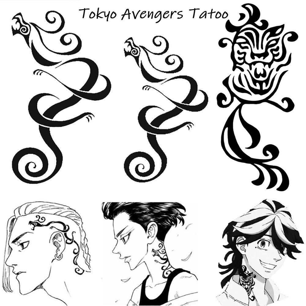 Hình xăm dán chuyển nước hóa trang nhân vật anime Tokyo Revengers dễ xóa