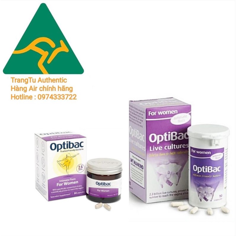 Men vi sinh Optibac tím (Optibac for wormen) UK chuẩn nội địa Anh hộp 30 viên và 90 viên mẫu mới