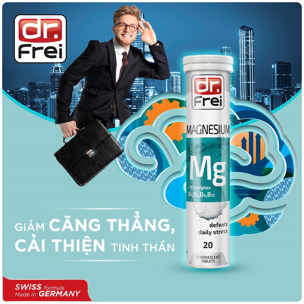 Combo Tinh Thần Viên Sủi Dr. Frei Active Vitamin  và Magnesium