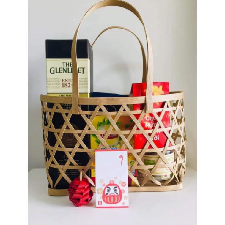 Làn tre giỏ tre hộp tre đựng quà mã 021