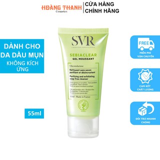 (Hàng Công Ty) Sữa Rửa Mặt SVR Sebiaclear Gel Moussant Dành Cho Da Dầu Mụn Nhạy Cảm 55ml