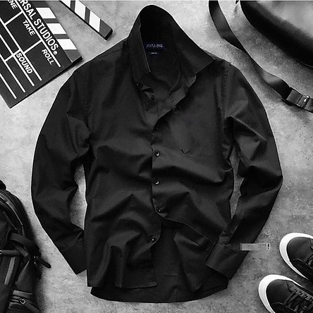 Áo Sơ Mi Đen Dài Tay Hàng Siêu Cấp, Chất Cực Đẹp - A9 | BigBuy360 - bigbuy360.vn