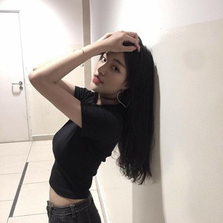Áo crotop cộc tay cổ tròn cá tính