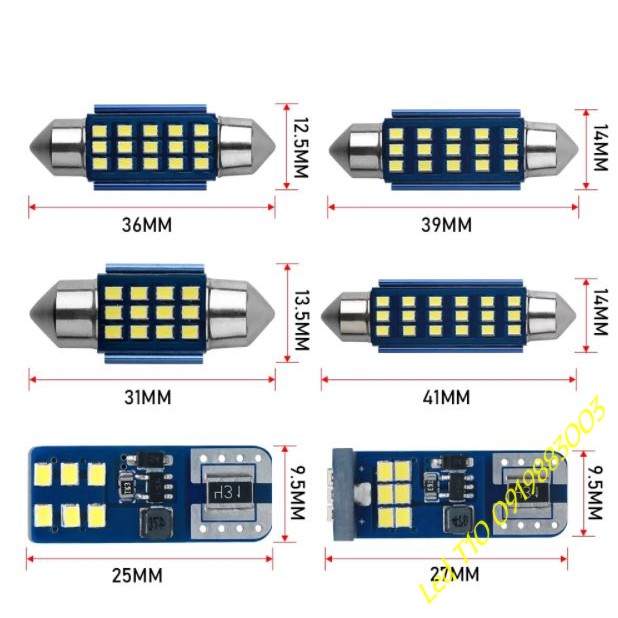 1 bóng đèn Led trần ô tô max sáng - Festoon smd 2016