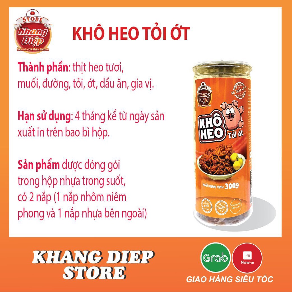 Khô heo cháy tỏi 300g Khang Diệp đồ ăn vặt Hà Nội