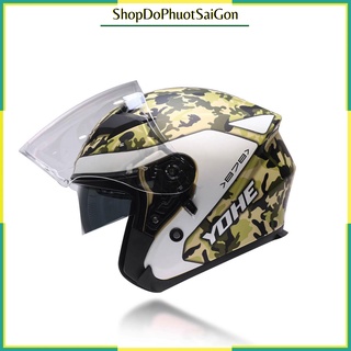 MŨ BẢO HIỂM YOHE 878 3/4 2 KÍNH CAO CẤP