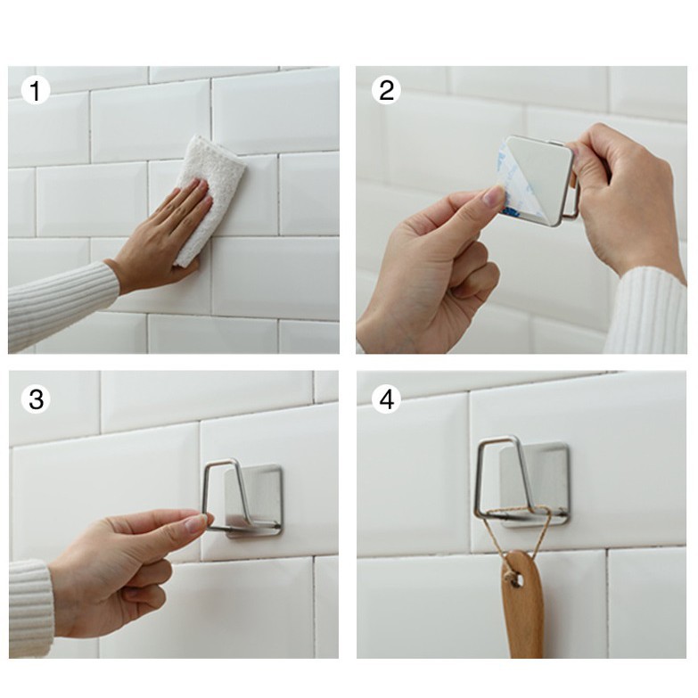 Móc Dán Tường Chịu Lực Tốt, Không Khoan Đục, Móc Treo Tường Đa Năng, Treo Vung, Nồi, Miếng Rửa Bát, Xoong. Kingler 2010