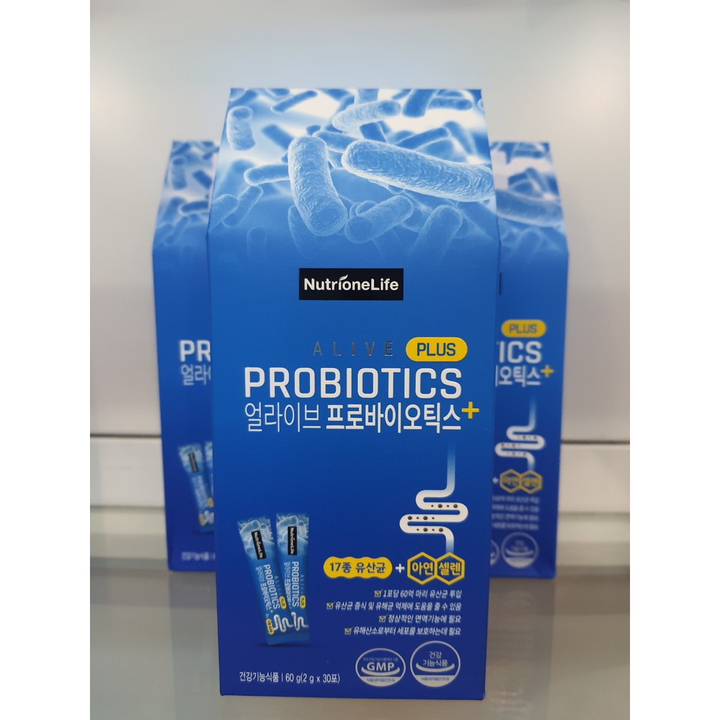 Hộp 30 Gói Men Vi Sinh Tăng Cường Lợi Khuẩn Nutrionelife Alive Probiotics Plus Hàn Quốc