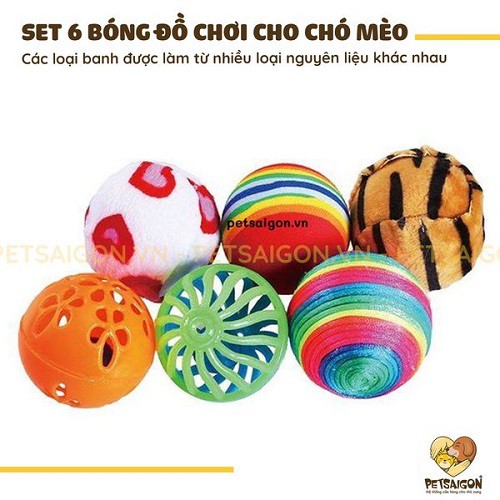 [CHÍNH HÃNG] SET BÓNG NHỰA ĐỒ CHƠI CHO CHÓ MÈO