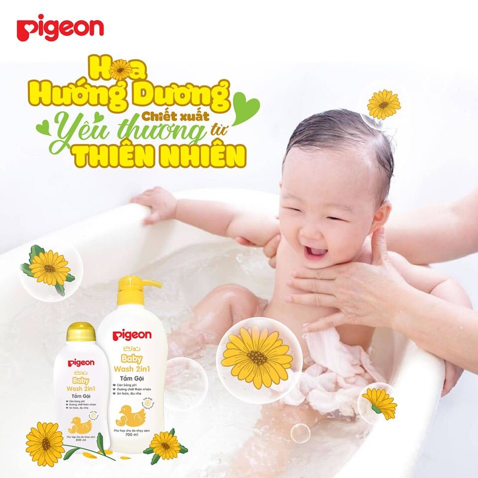 Sữa tắm gội 2 in 1 pigeon 200ml cho bé