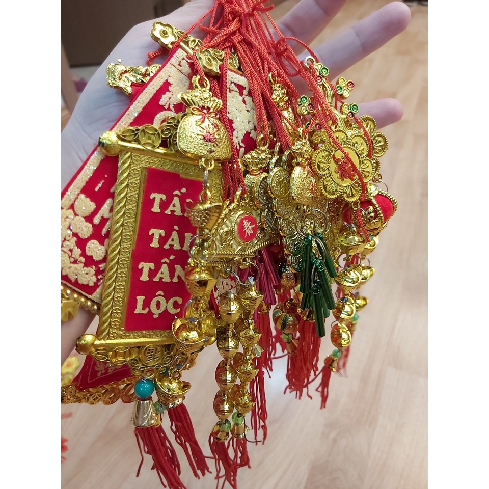 Combo mix 10 khánh, liễn khác nhau trang trí treo cây đào, cây mai ngày tết