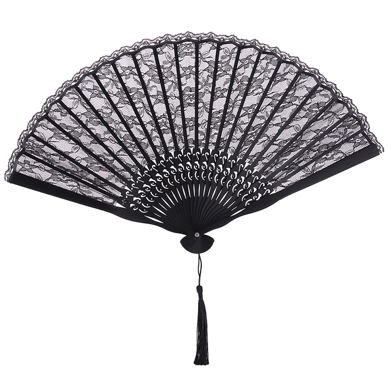 [extremewellgen 0609] Spanish Victorian Hand Fan Party Favor Fancy Dress Folding Lace Pocket Fan Gift