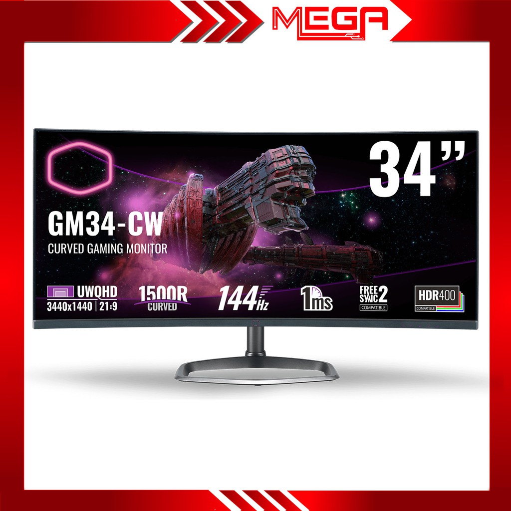 Màn hình gaming LCD Cooler Master GM34 CW 34inch 144Hz 21:9 2K DCP-P3 HDR400