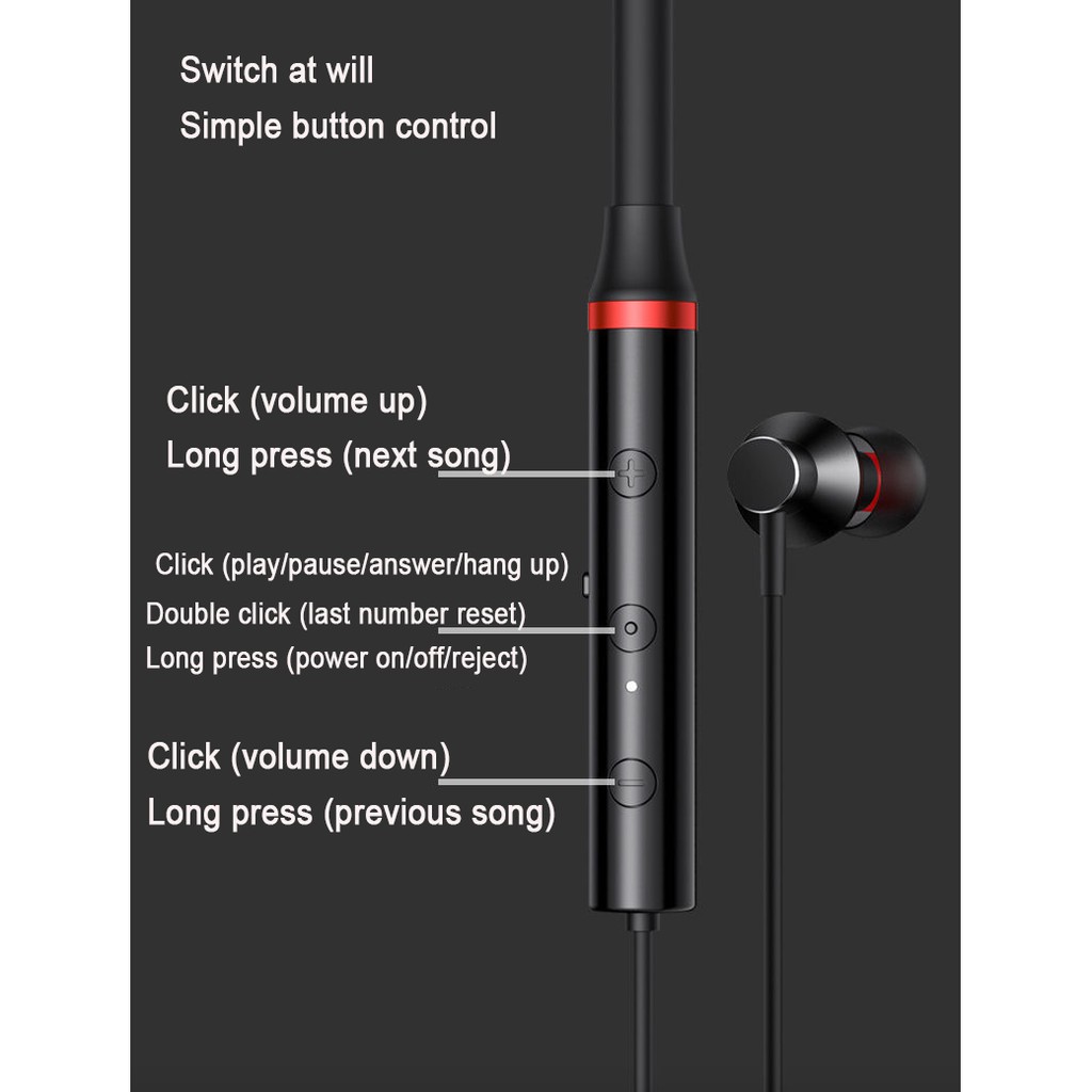 Tai nghe Bluetooth Lenovo HE05X BT5.0 đeo cổ chống thấm mồ hôi với mic khử tiếng ồn